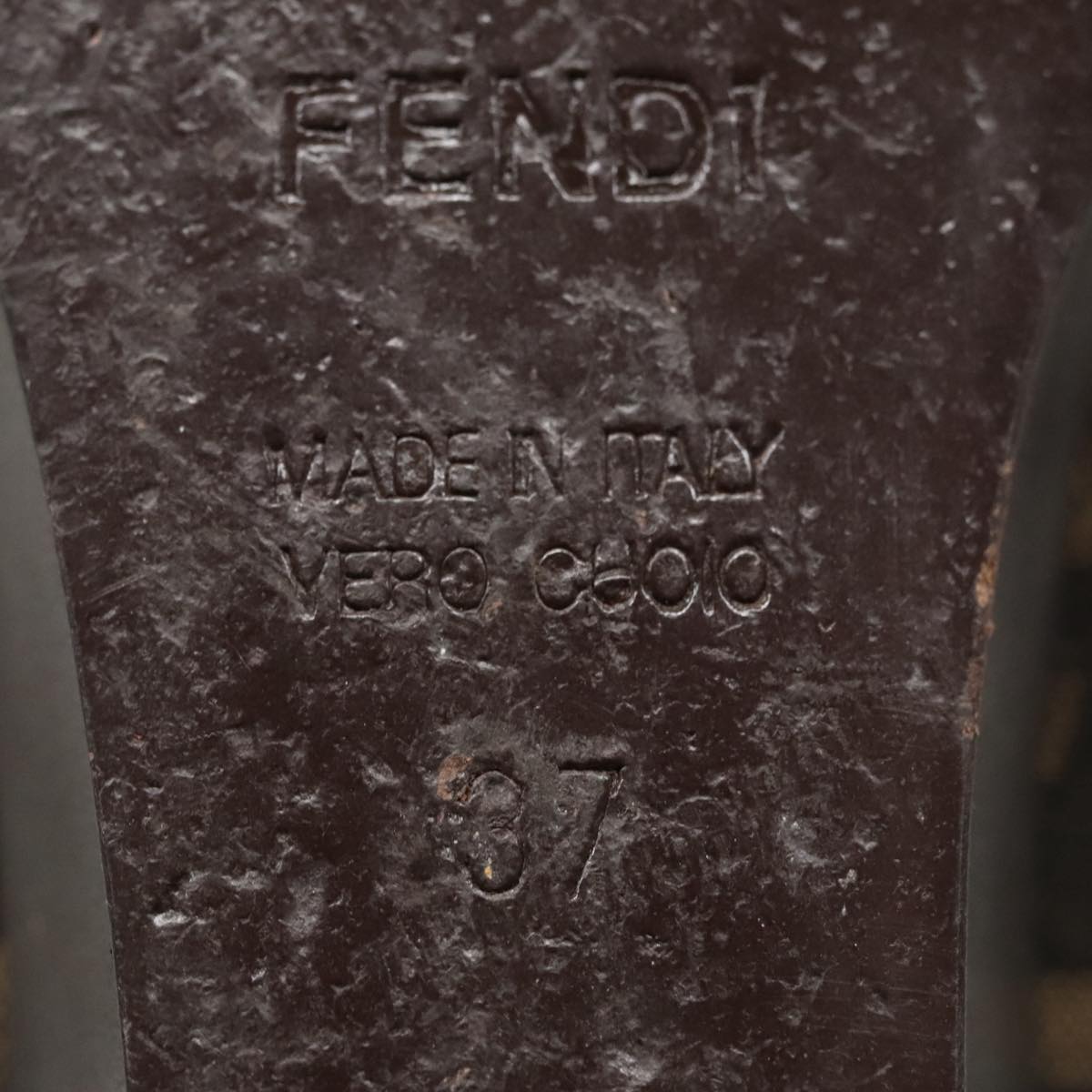 FENDI Zucca Canvas Pumps 37 pumps Brown Black Gold yk16020