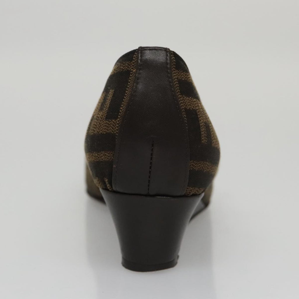 FENDI Zucca Canvas Pumps 37 pumps Brown Black Gold yk16020