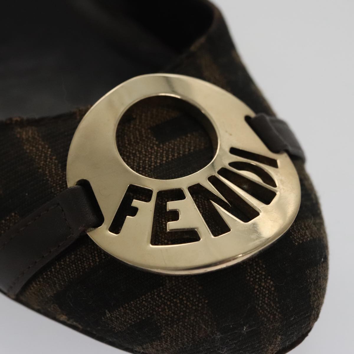 FENDI Zucca Canvas Pumps 37 pumps Brown Black Gold yk16020