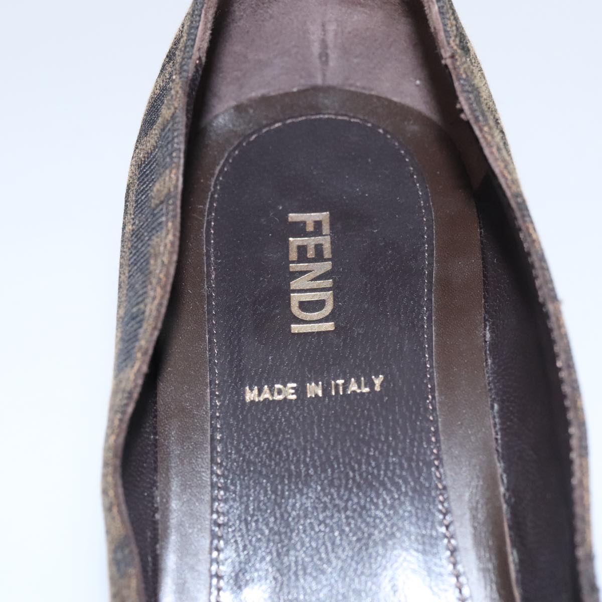 FENDI Zucca Canvas Pumps 37 pumps Brown Black Gold yk16020