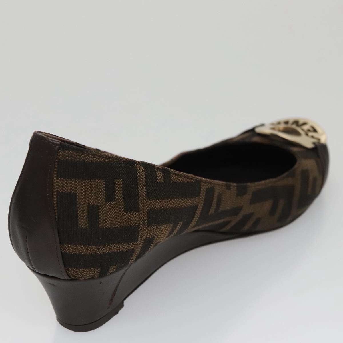 FENDI Zucca Canvas Pumps 37 pumps Brown Black Gold yk16020