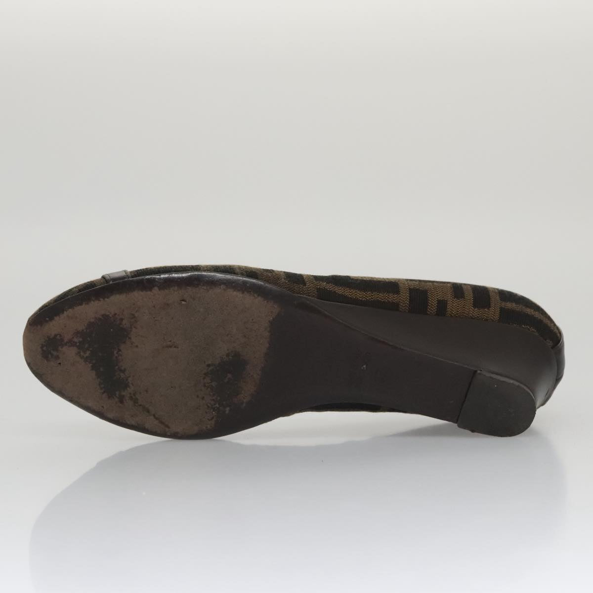 FENDI Zucca Canvas Pumps 37 pumps Brown Black Gold yk16020