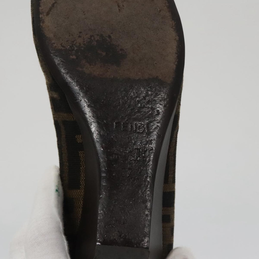 FENDI Zucca Canvas Pumps 37 pumps Brown Black Gold yk16020