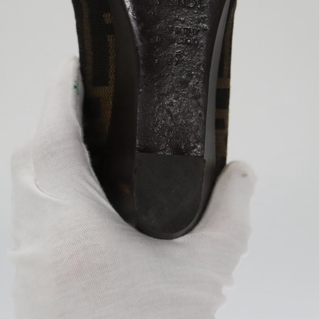 FENDI Zucca Canvas Pumps 37 pumps Brown Black Gold yk16020