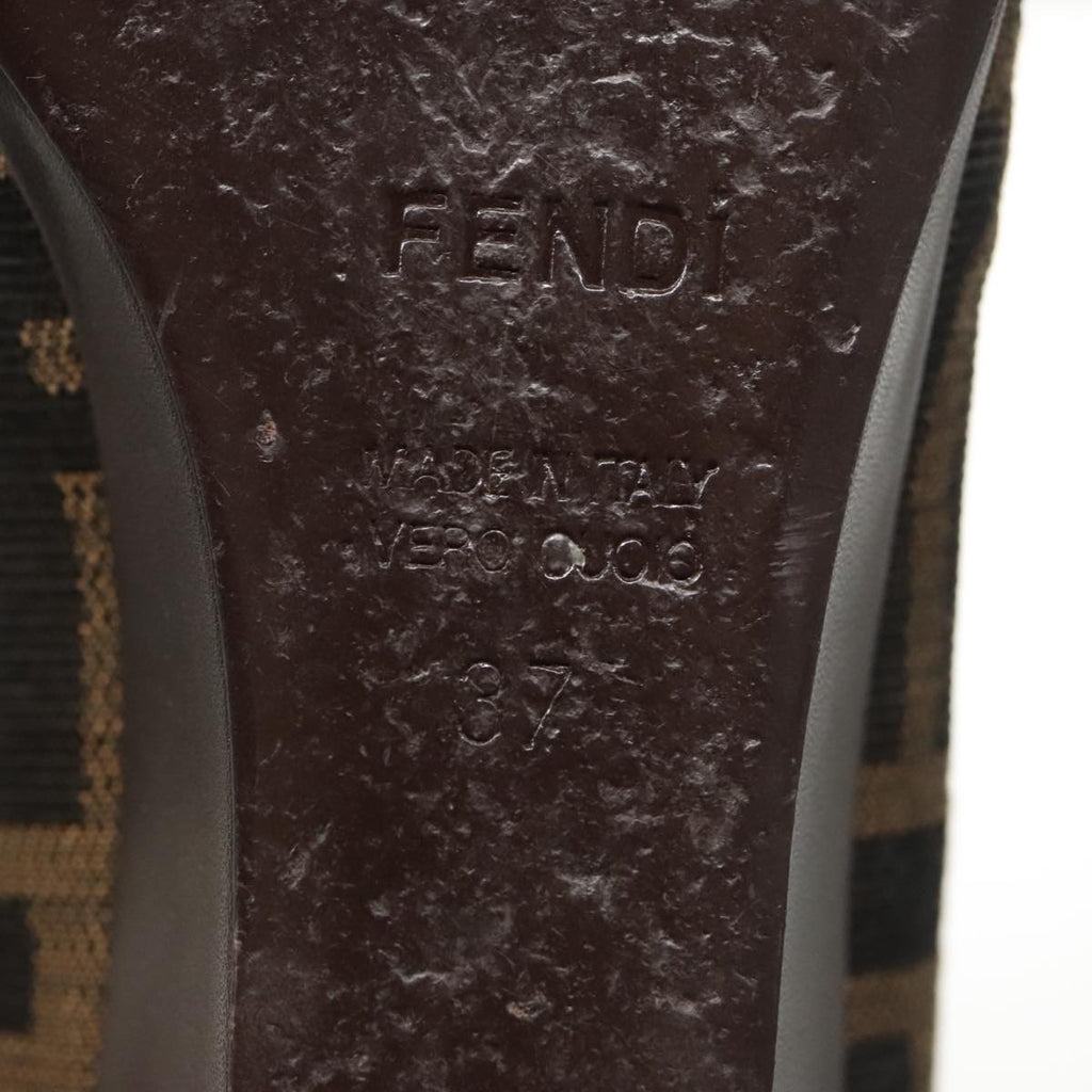 FENDI Zucca Canvas Pumps 37 pumps Brown Black Gold yk16020