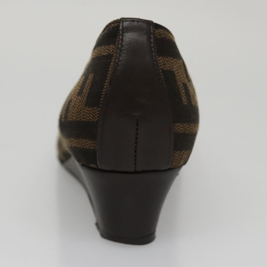 FENDI Zucca Canvas Pumps 37 pumps Brown Black Gold yk16020