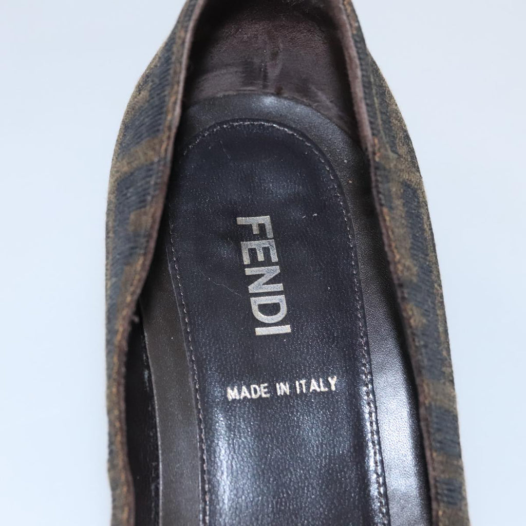 FENDI Zucca Canvas Pumps 37 pumps Brown Black Gold yk16020