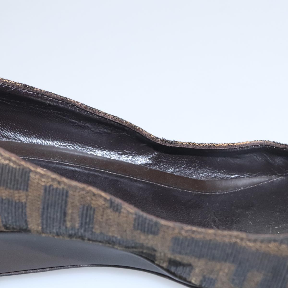 FENDI Zucca Canvas Pumps 37 pumps Brown Black Gold yk16020