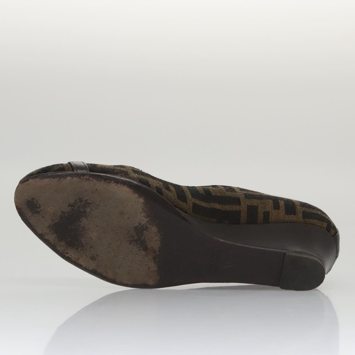 FENDI Zucca Canvas Pumps 37 pumps Brown Black Gold yk16020