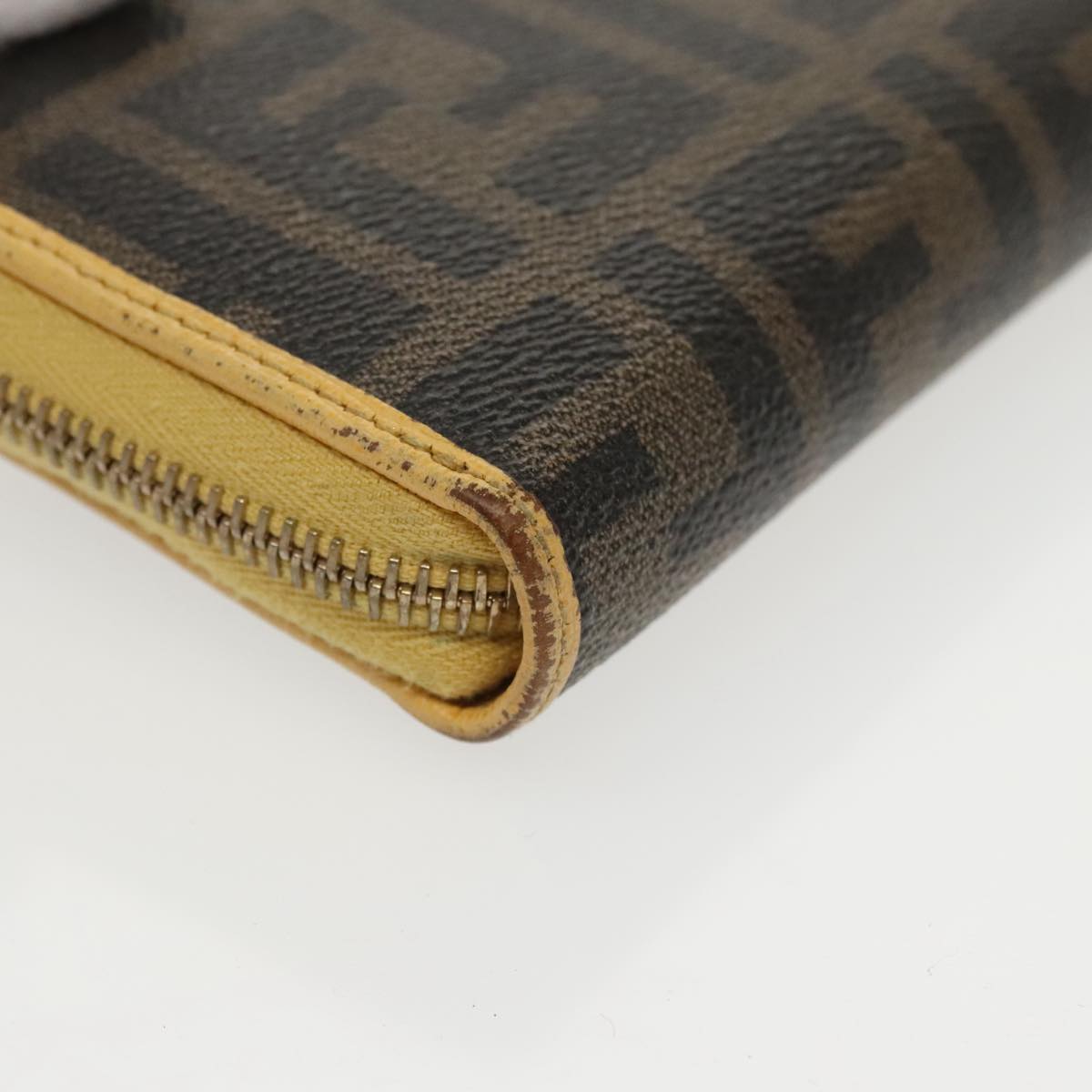 FENDI Zucca Canvas Long Wallet Black Brown yk16051