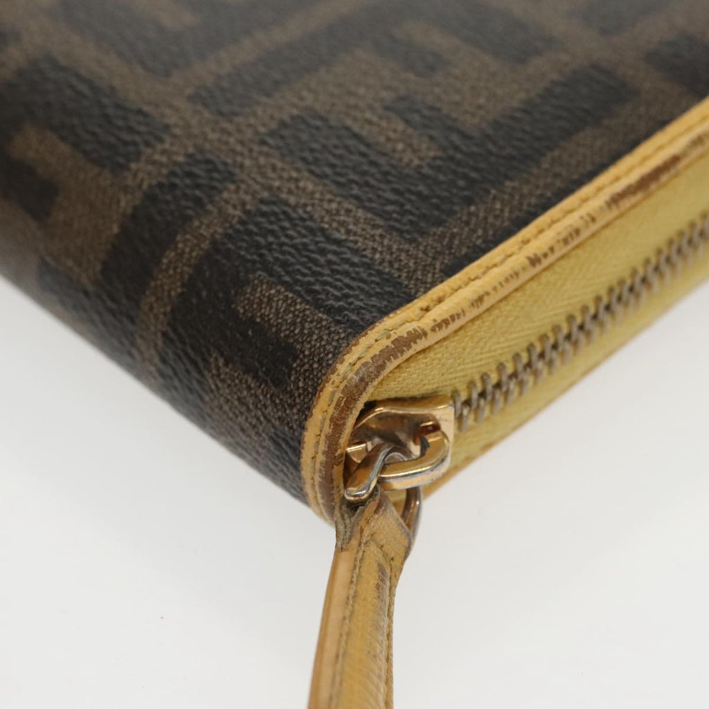 FENDI Zucca Canvas Long Wallet Black Brown yk16051