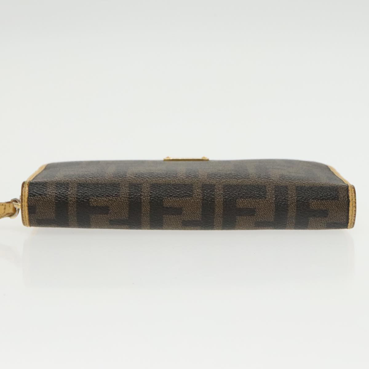FENDI Zucca Canvas Long Wallet Black Brown yk16051