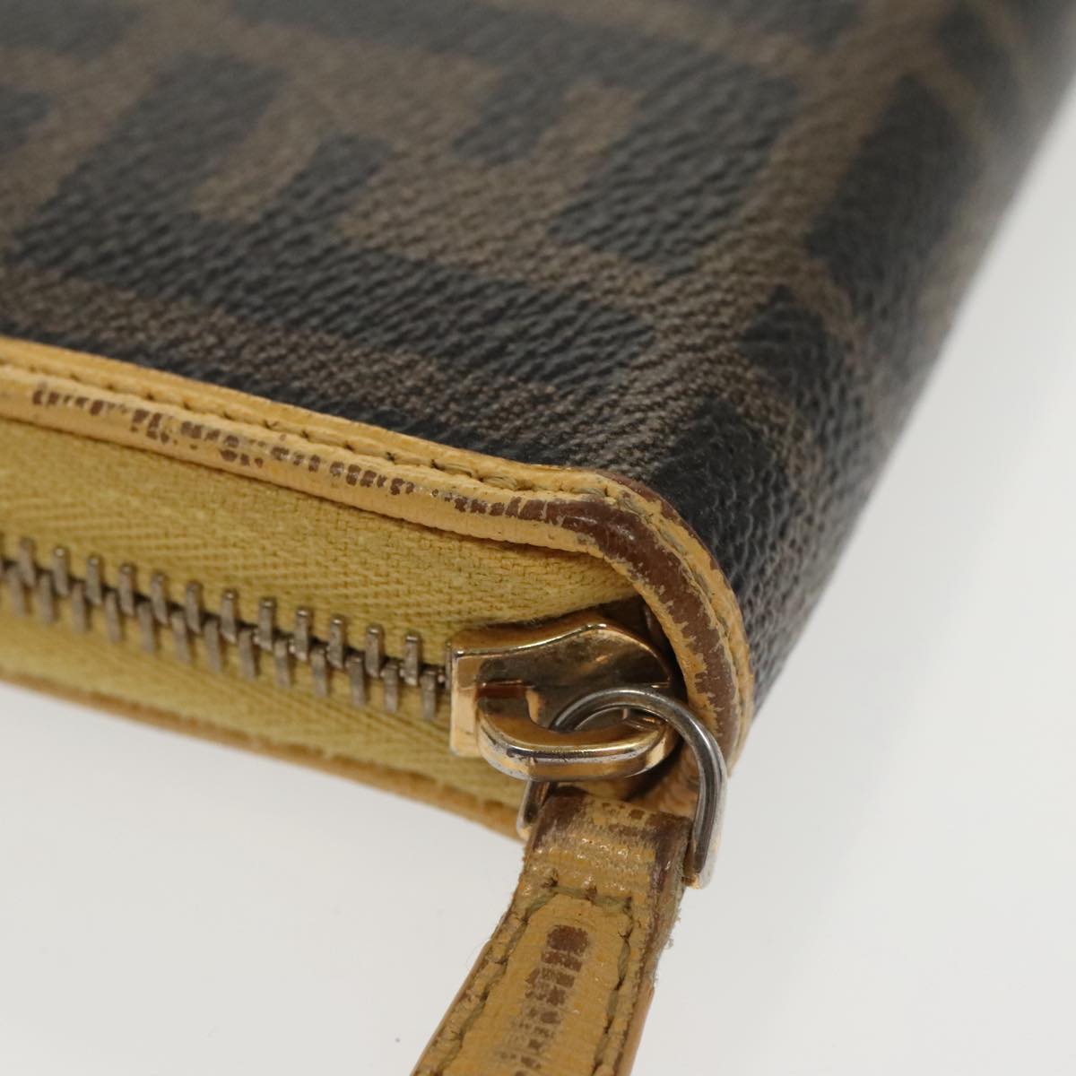 FENDI Zucca Canvas Long Wallet Black Brown yk16051