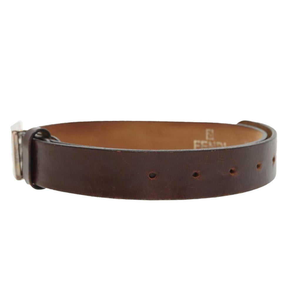 FENDI Belt Leather 31.9"" Brown yk16060