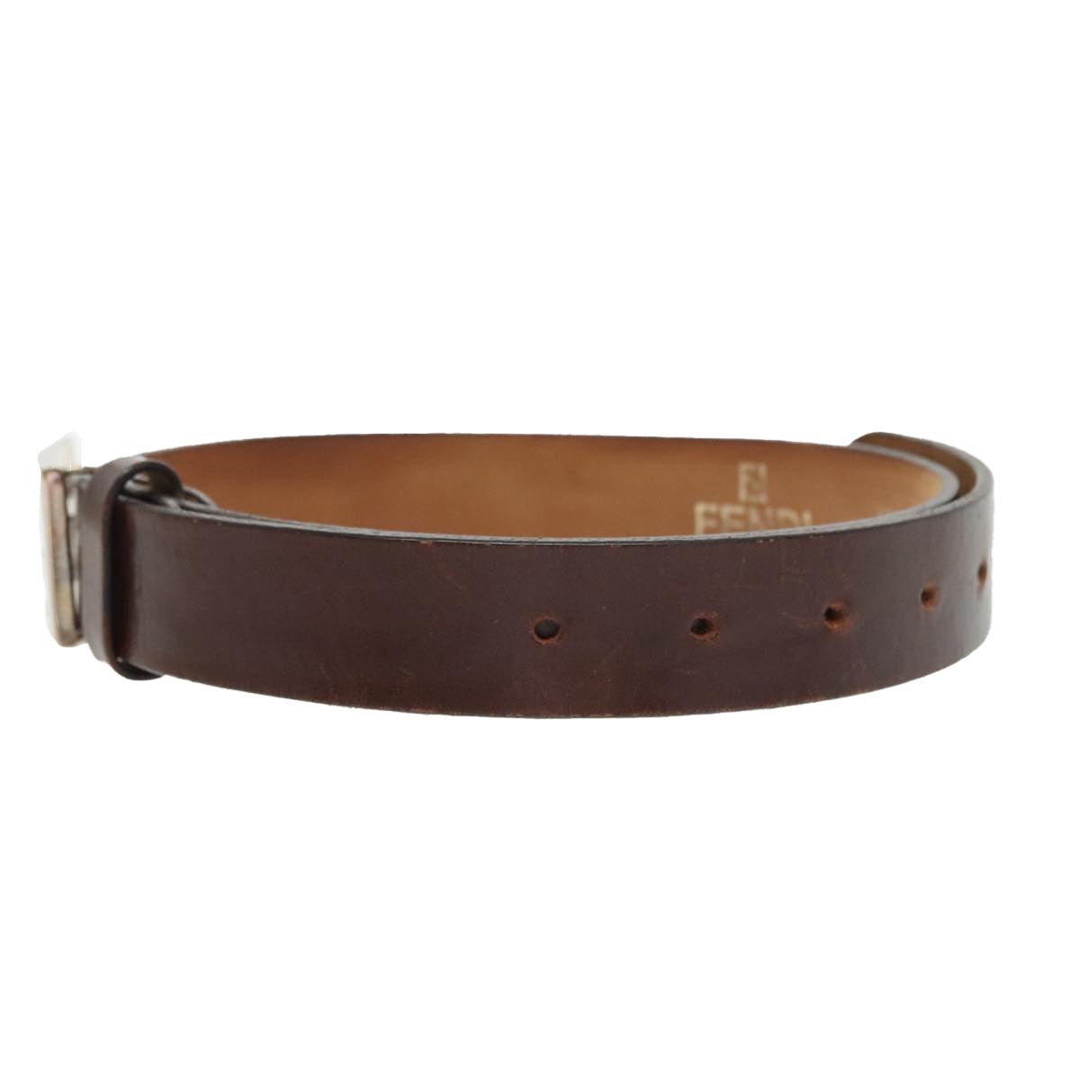 FENDI Belt Leather 31.9"" Brown yk16060
