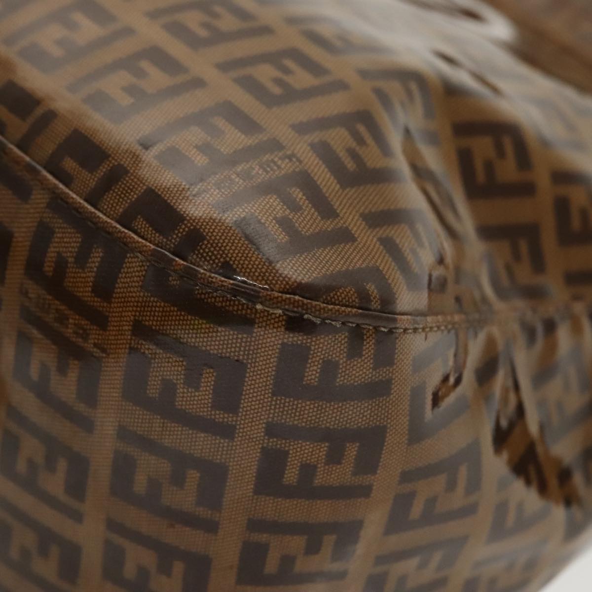 FENDI Zucchino Canvas Mamma Baguette Shoulder Bag Enamel Beige yk16064