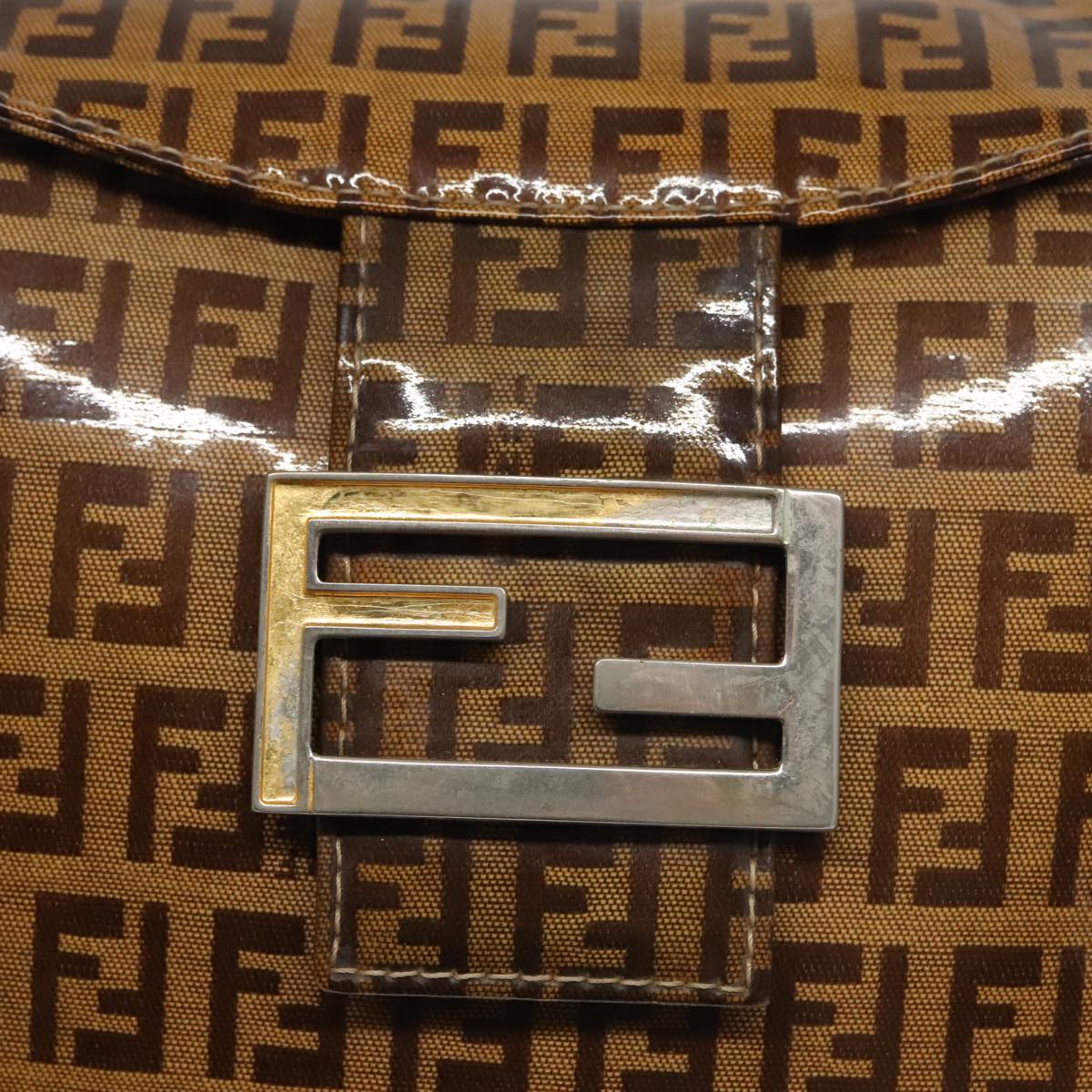FENDI Zucchino Canvas Mamma Baguette Shoulder Bag Enamel Beige yk16064