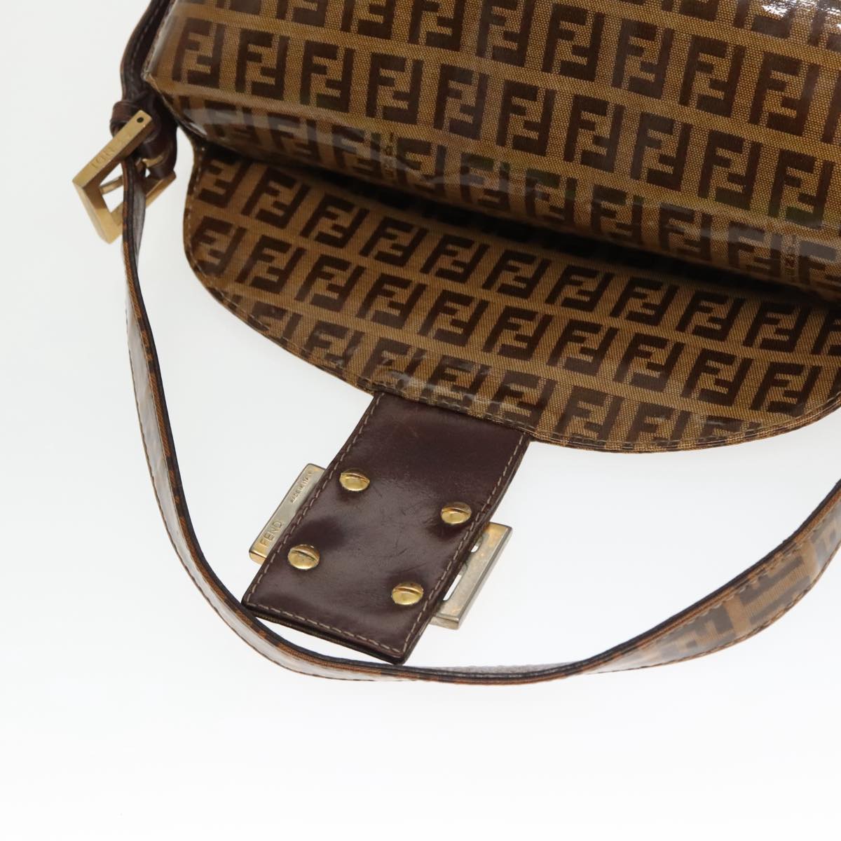 FENDI Zucchino Canvas Mamma Baguette Shoulder Bag Enamel Beige yk16064