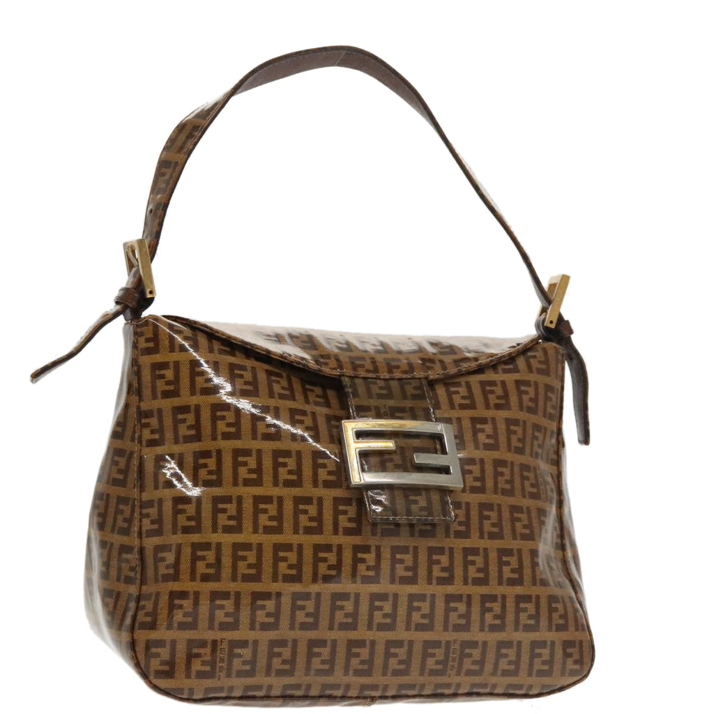 FENDI Zucchino Canvas Mamma Baguette Shoulder Bag Enamel Beige yk16064
