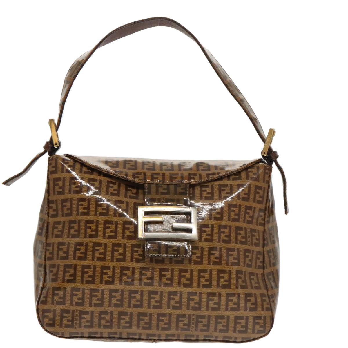 FENDI Zucchino Canvas Mamma Baguette Shoulder Bag Enamel Beige yk16064