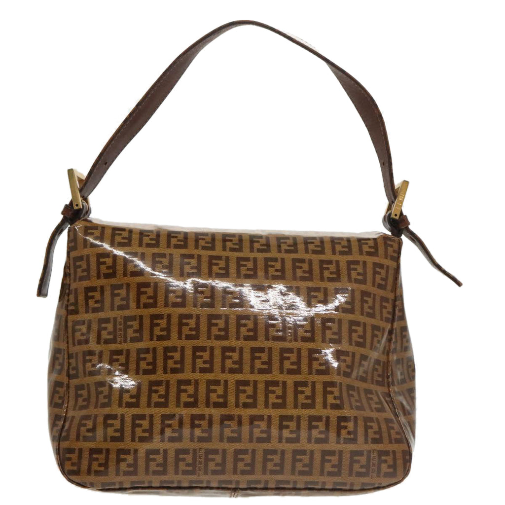 FENDI Zucchino Canvas Mamma Baguette Shoulder Bag Enamel Beige yk16064