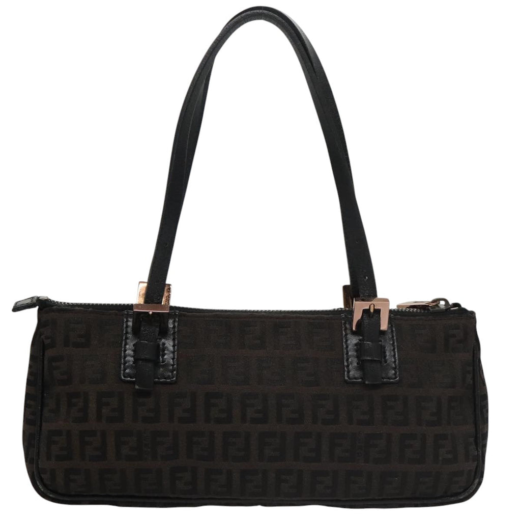 FENDI Zucchino Canvas Hand Bag Brown yk16172