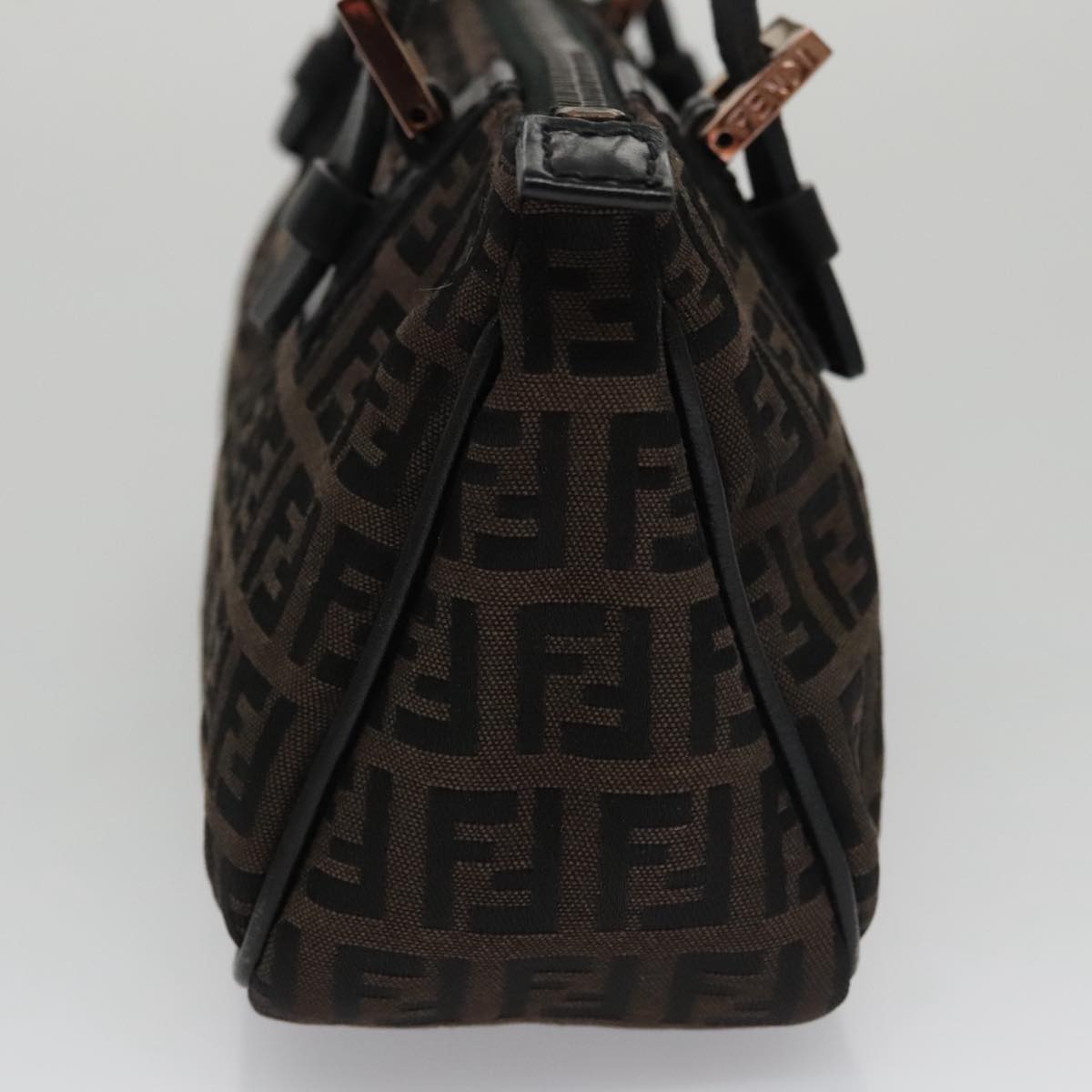 FENDI Zucchino Canvas Hand Bag Brown yk16172