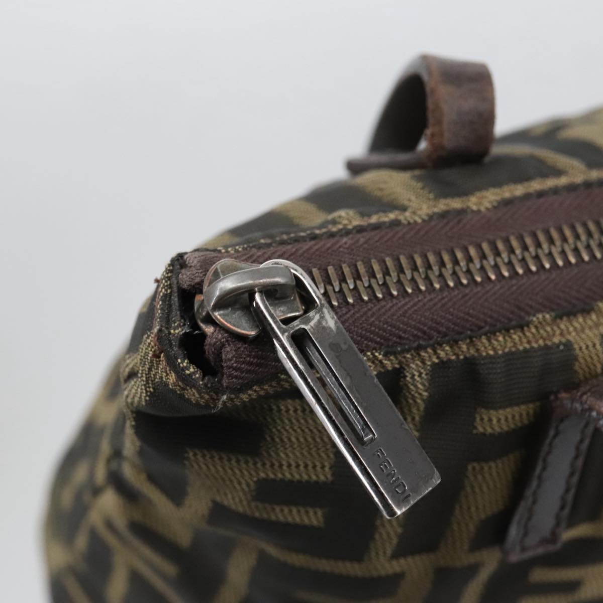 FENDI Zucca Canvas Tote Bag Brown Black yk16182