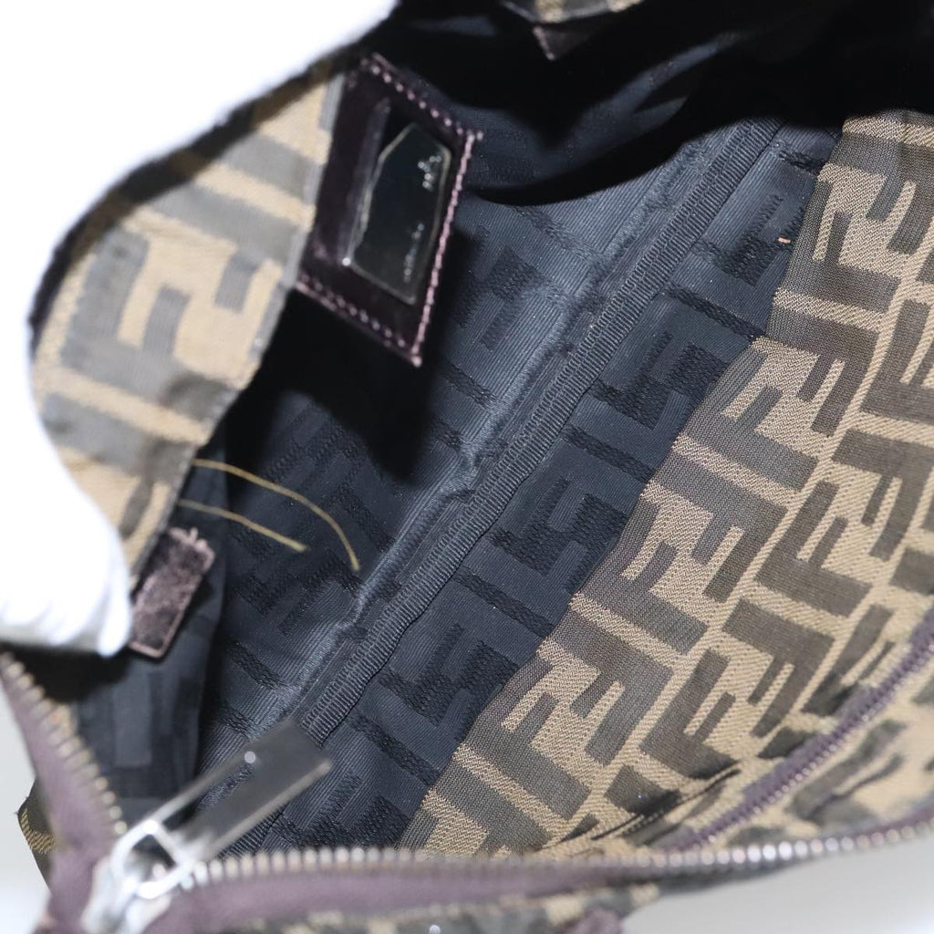 FENDI Zucca Canvas Tote Bag Brown Black yk16182