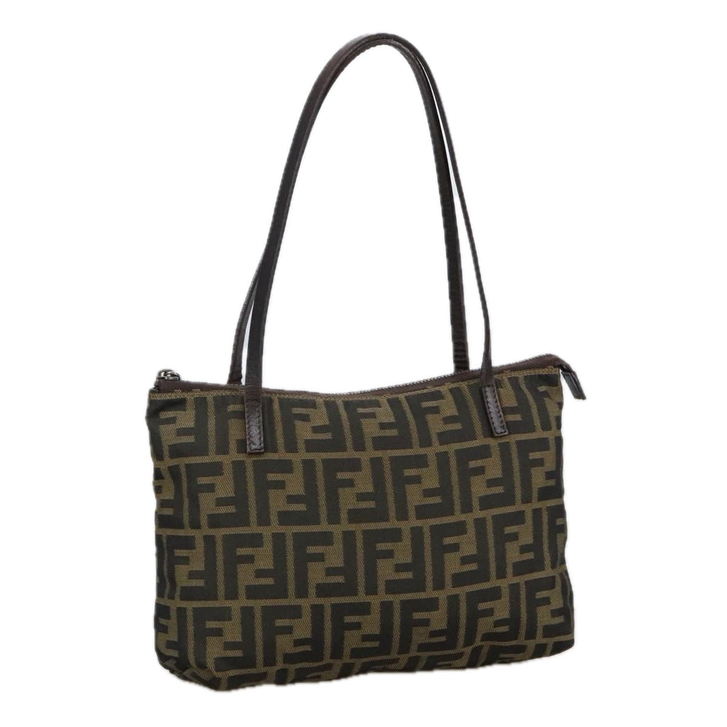 FENDI Zucca Canvas Tote Bag Brown Black yk16182