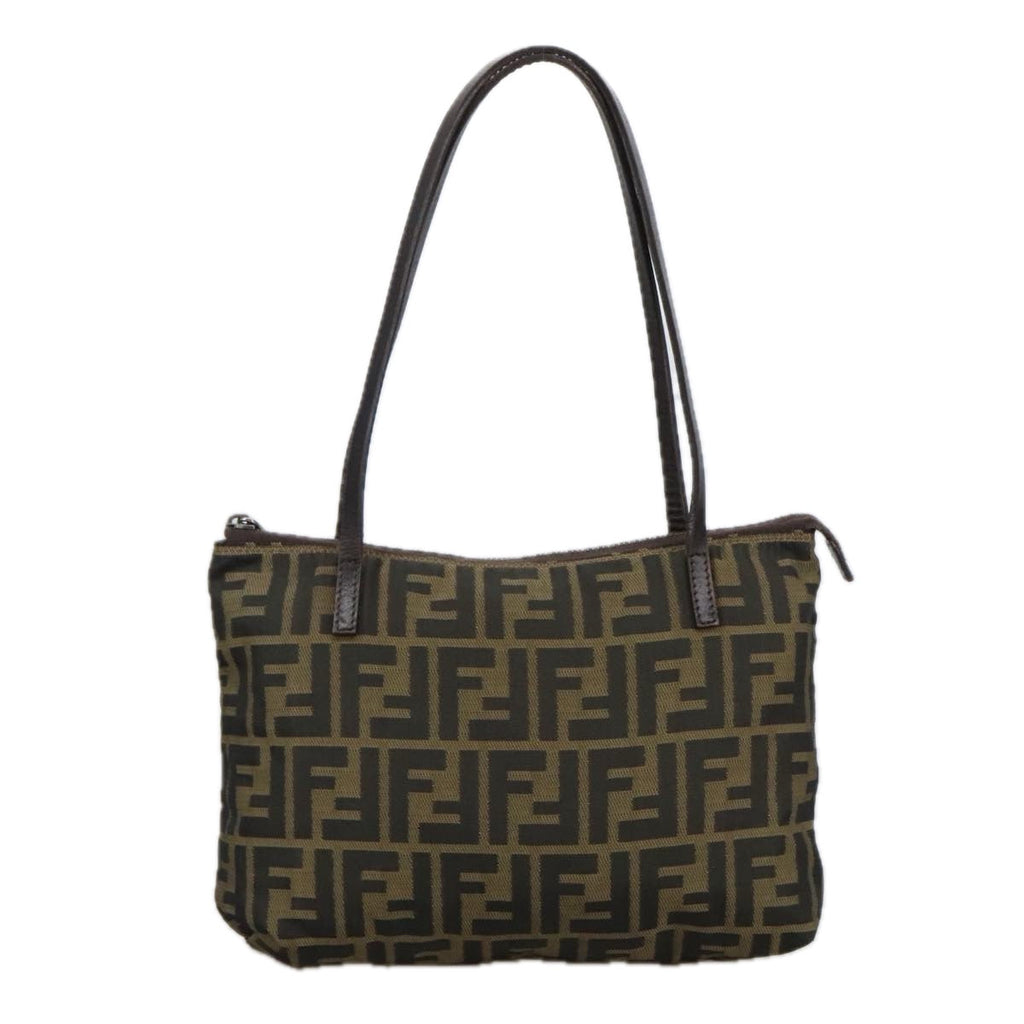 FENDI Zucca Canvas Tote Bag Brown Black yk16182