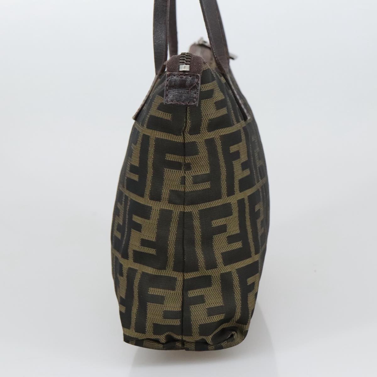 FENDI Zucca Canvas Tote Bag Brown Black yk16182