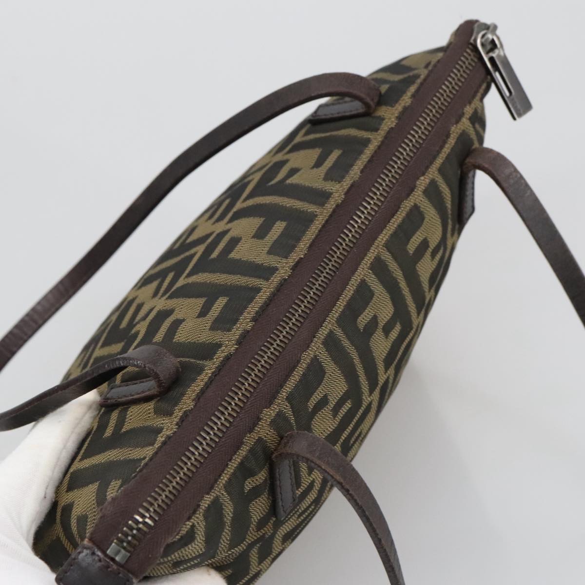FENDI Zucca Canvas Tote Bag Brown Black yk16182