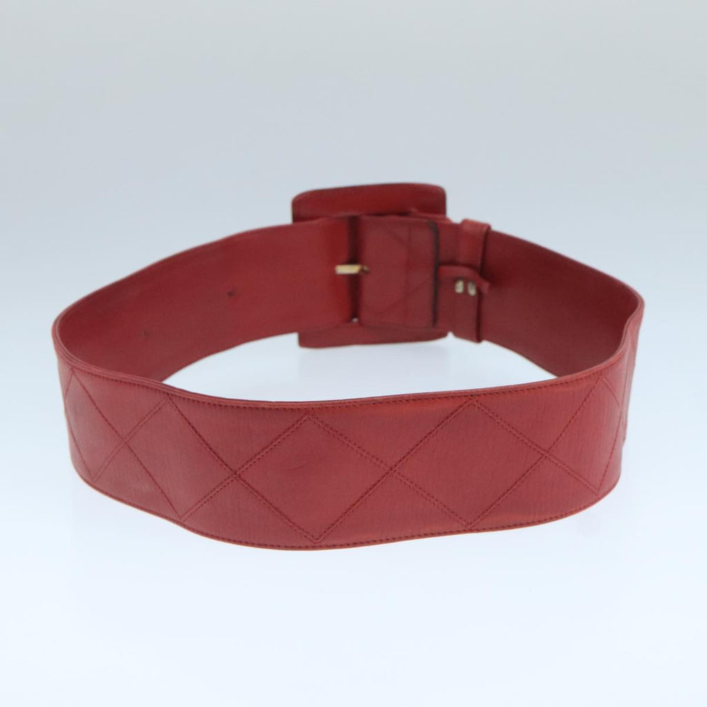 CHANEL Bicolore Belt Leather 26.4""-31.1"" Red Gold CC yk16186
