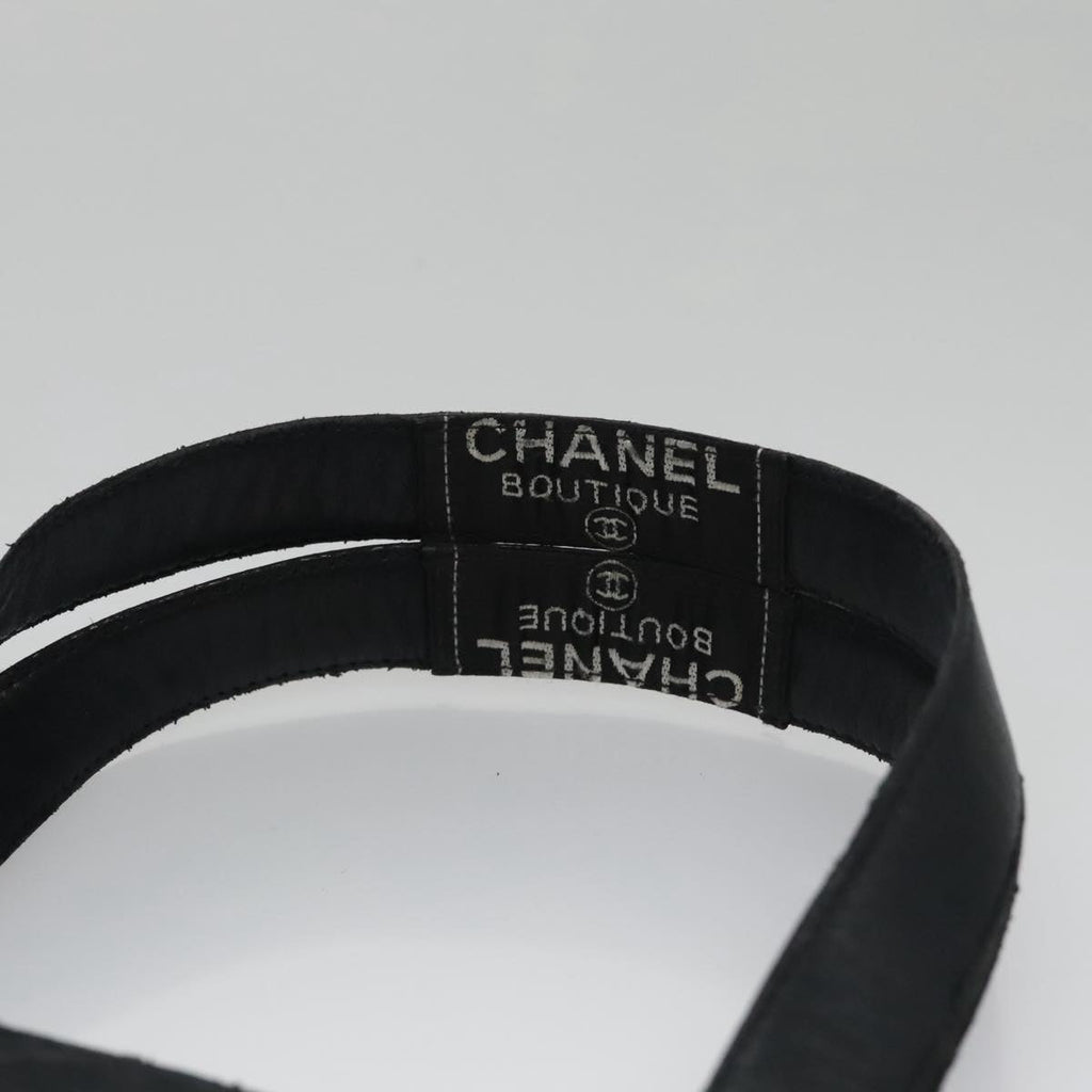 CHANEL Matelasse Hand Bag Lamb Skin Black CC yk16261