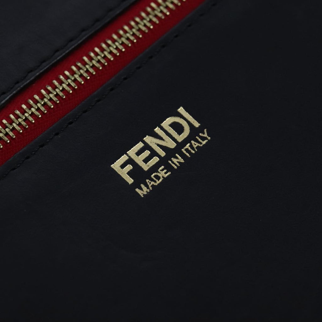 FENDI Pecan Canvas Shoulder Bag Brown Black yk16282