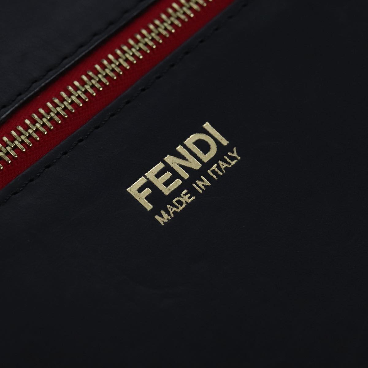 FENDI Pecan Canvas Shoulder Bag Brown Black yk16282