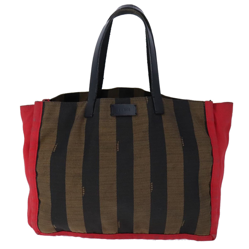 FENDI Pecan Canvas Shoulder Bag Brown Black yk16282