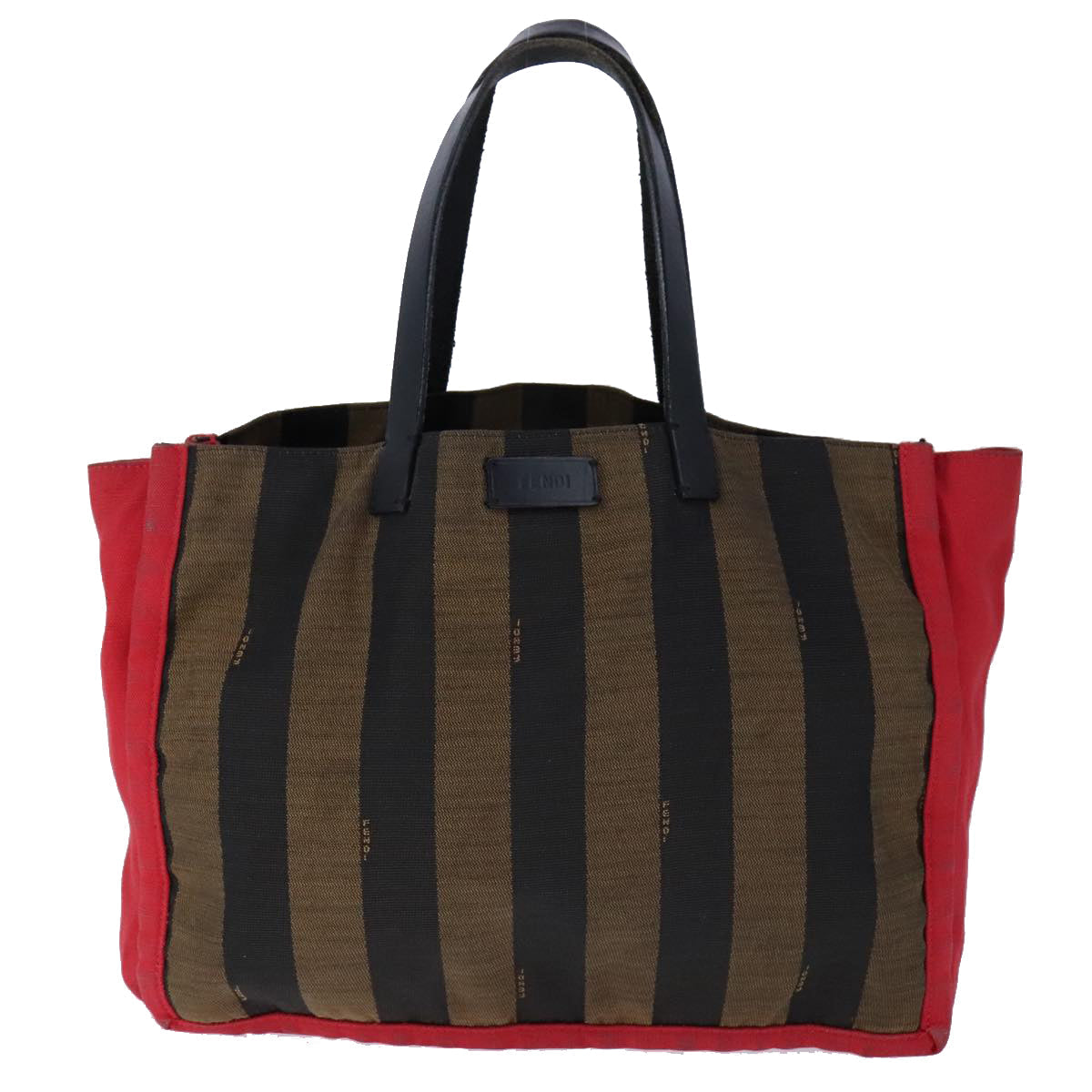 FENDI Pecan Canvas Shoulder Bag Brown Black yk16282