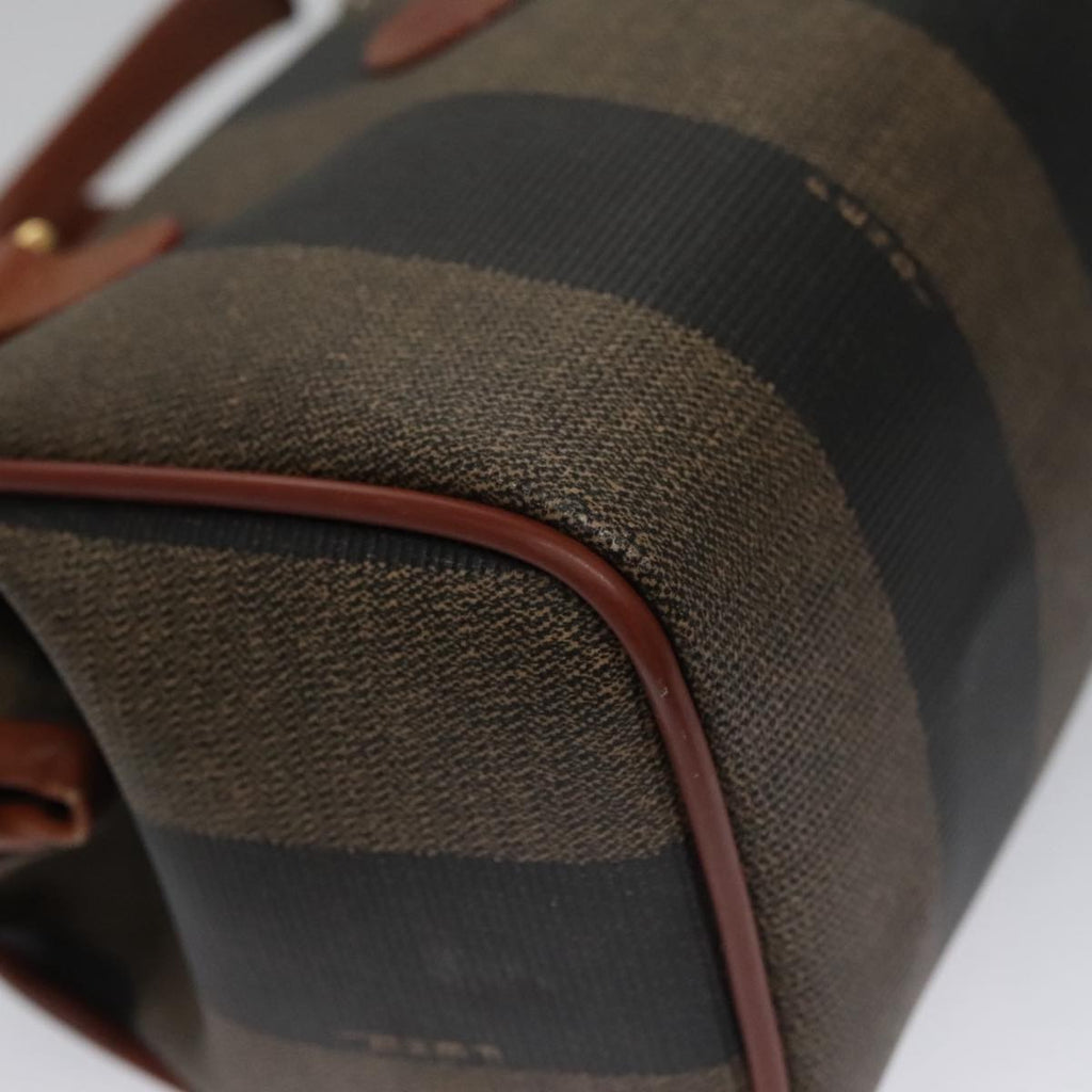 FENDI Pecan Canvas Mini Hand Bag Brown Black yk16320