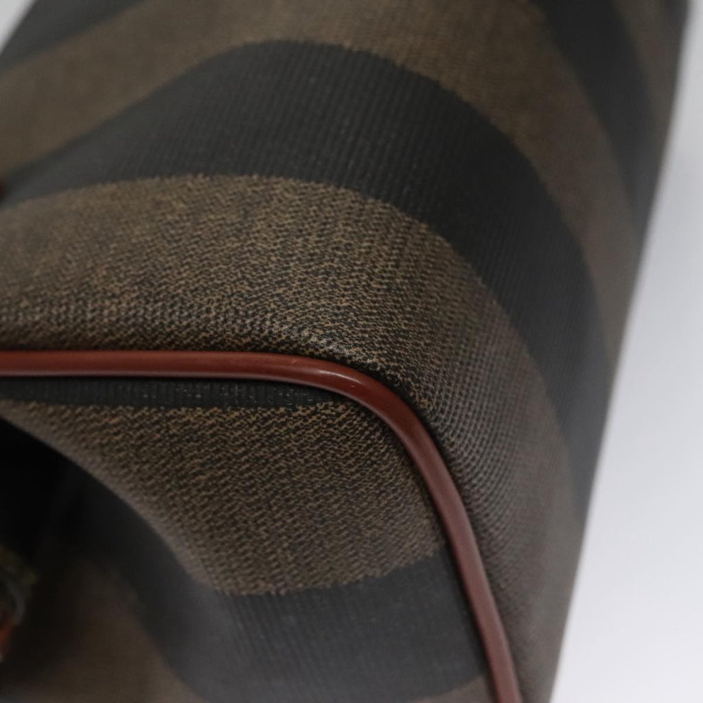 FENDI Pecan Canvas Mini Hand Bag Brown Black yk16320
