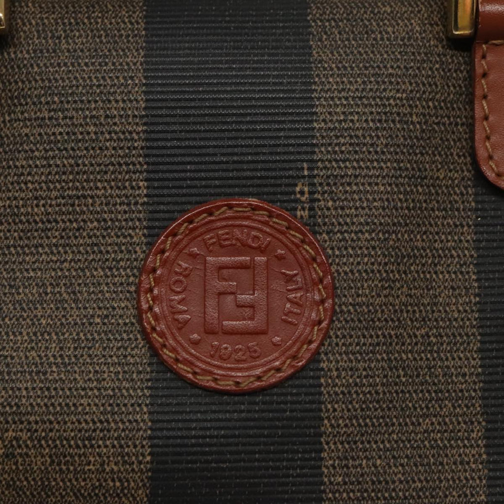 FENDI Pecan Canvas Mini Hand Bag Brown Black yk16320