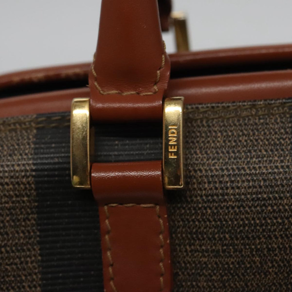 FENDI Pecan Canvas Mini Hand Bag Brown Black yk16320