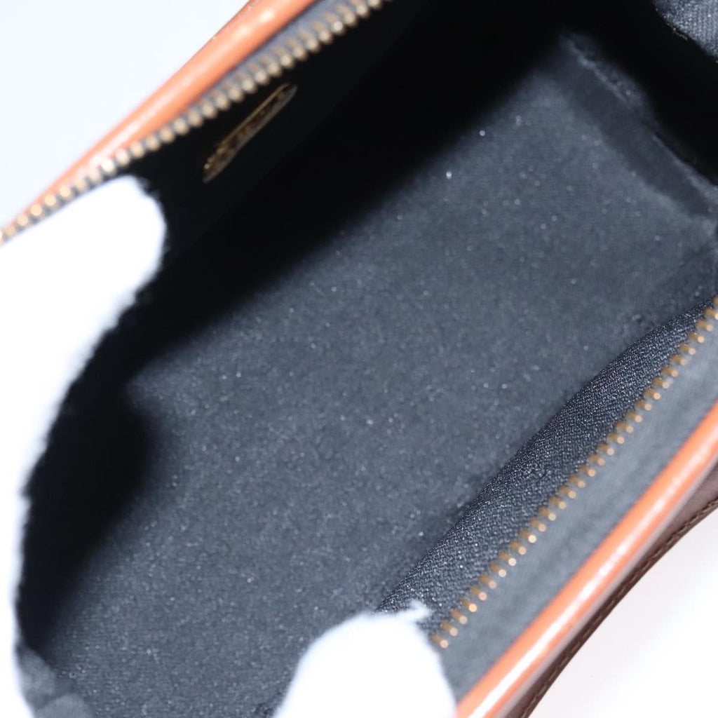 FENDI Pecan Canvas Mini Hand Bag Brown Black yk16320