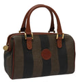 FENDI Pecan Canvas Mini Hand Bag Brown Black yk16320