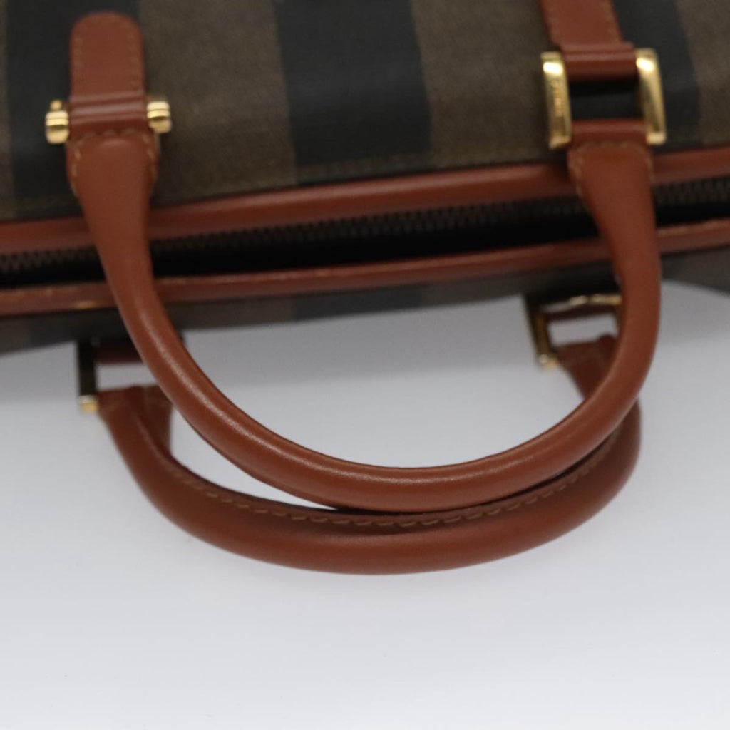 FENDI Pecan Canvas Mini Hand Bag Brown Black yk16320