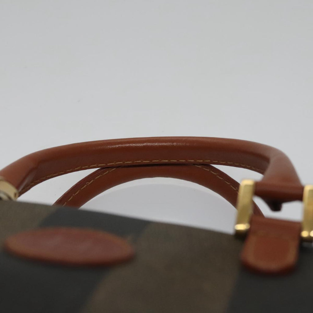 FENDI Pecan Canvas Mini Hand Bag Brown Black yk16320
