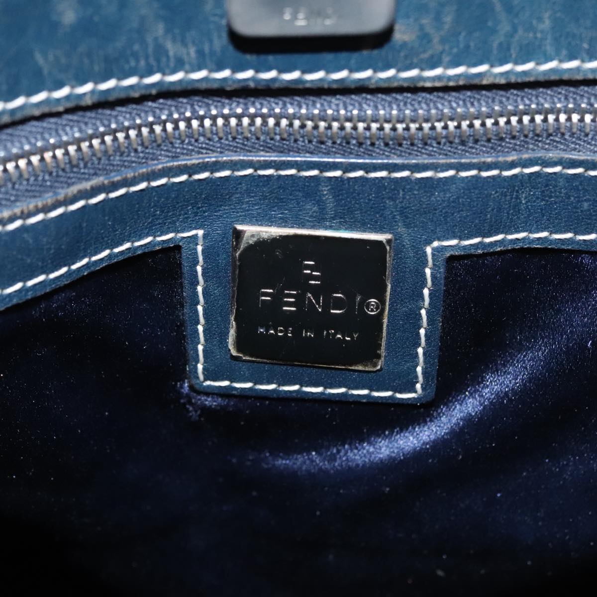 FENDI Zucchino Canvas Tote Bag Navy yk16382