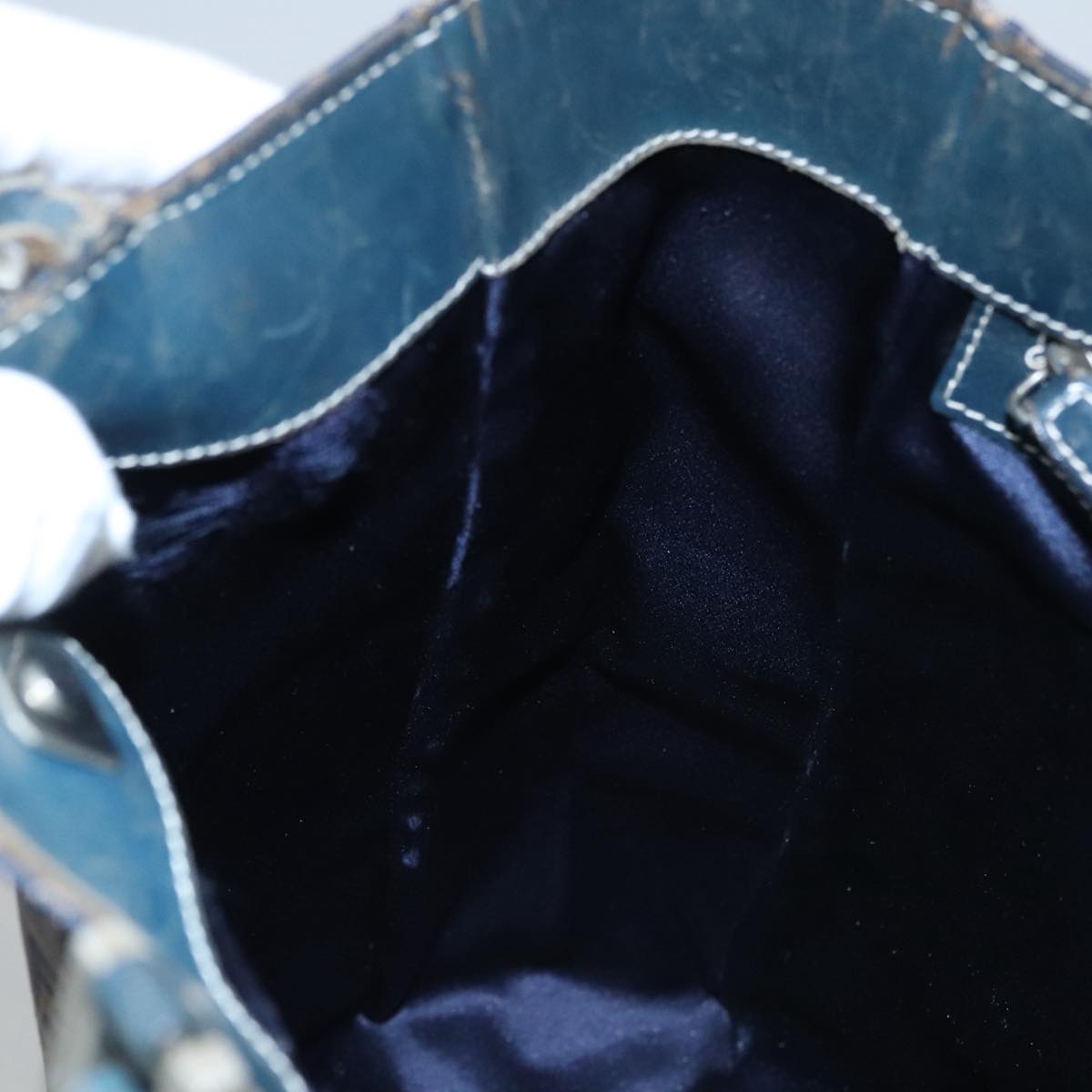 FENDI Zucchino Canvas Tote Bag Navy yk16382