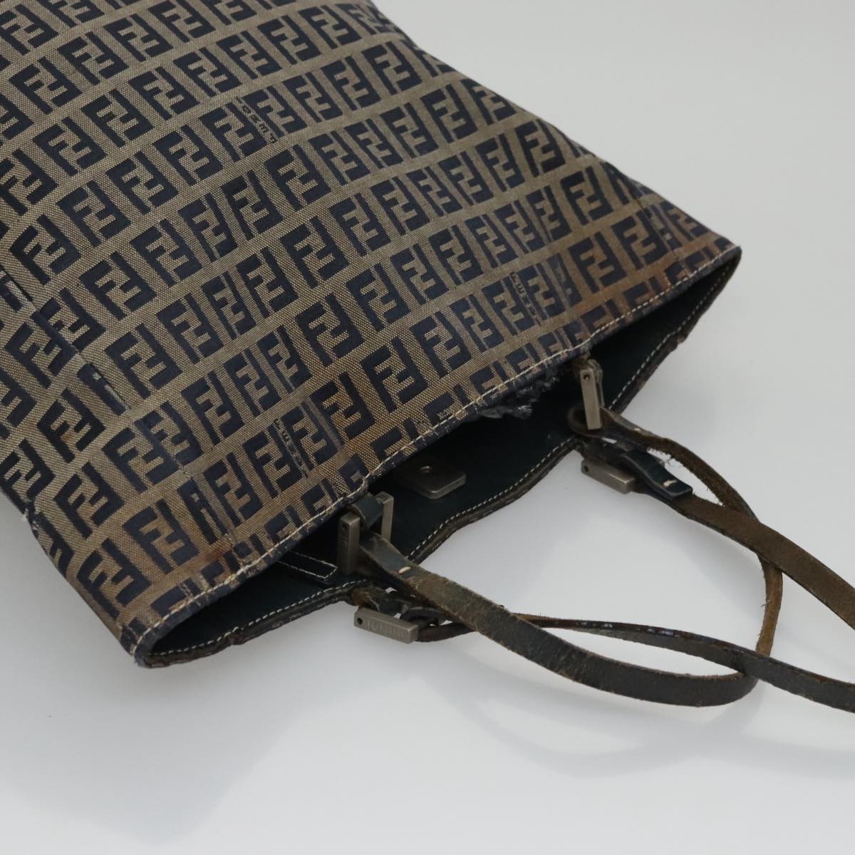 FENDI Zucchino Canvas Tote Bag Navy yk16382